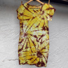 Bílo-zeleno-hnědé dámské batikované šaty S - XXL 14939034