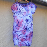 Bílo-růžovo-fialové dámské batikované šaty S - XXL 14844006