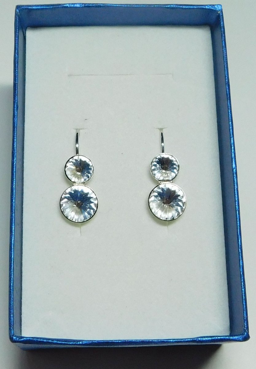 SWAROVSKI ELEMENTS náušnice rivoli 2 kameny