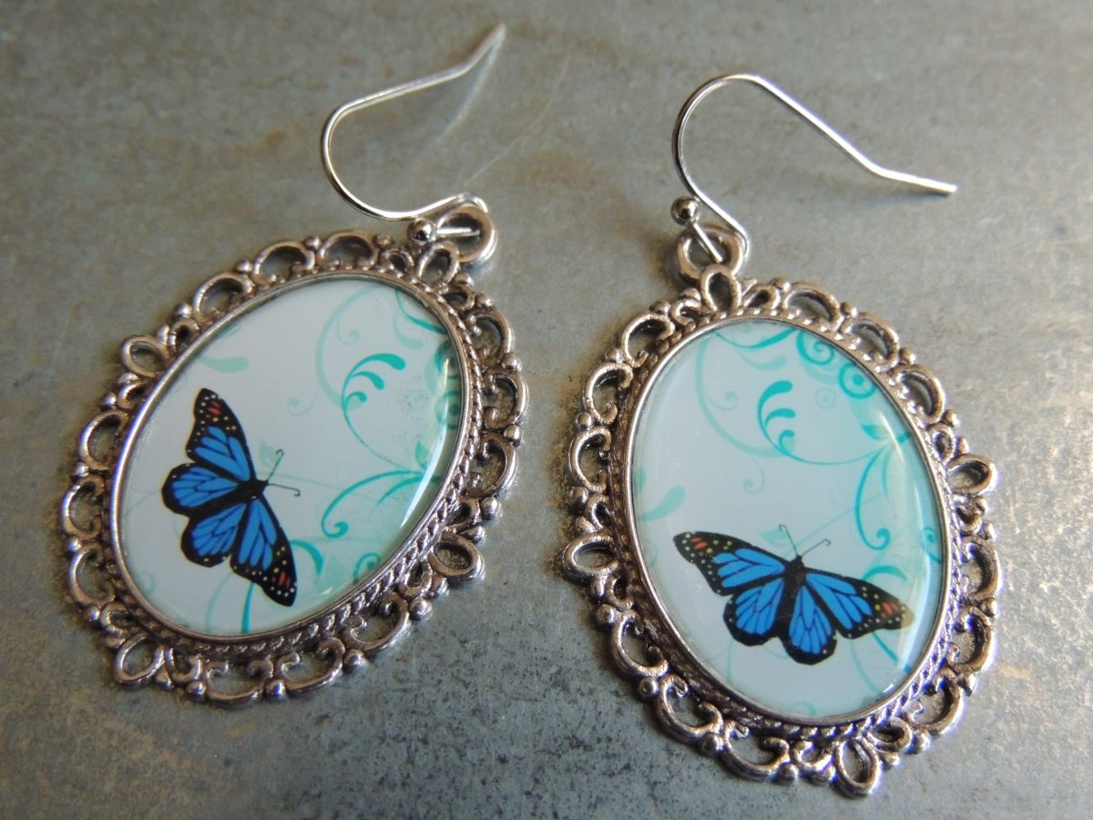 Modrý motýl, náušnice