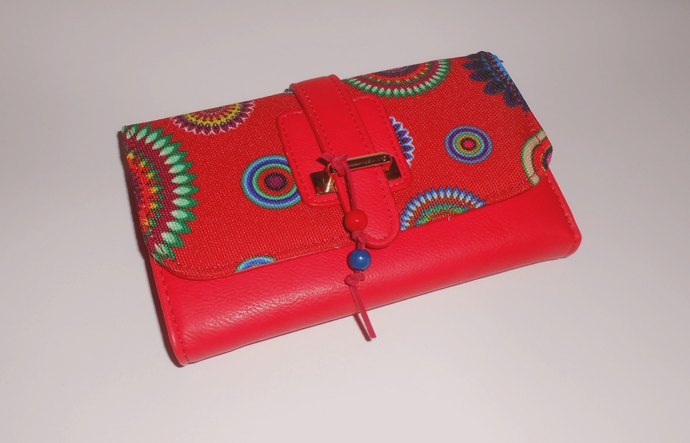 peněženka Decor červená s korálky