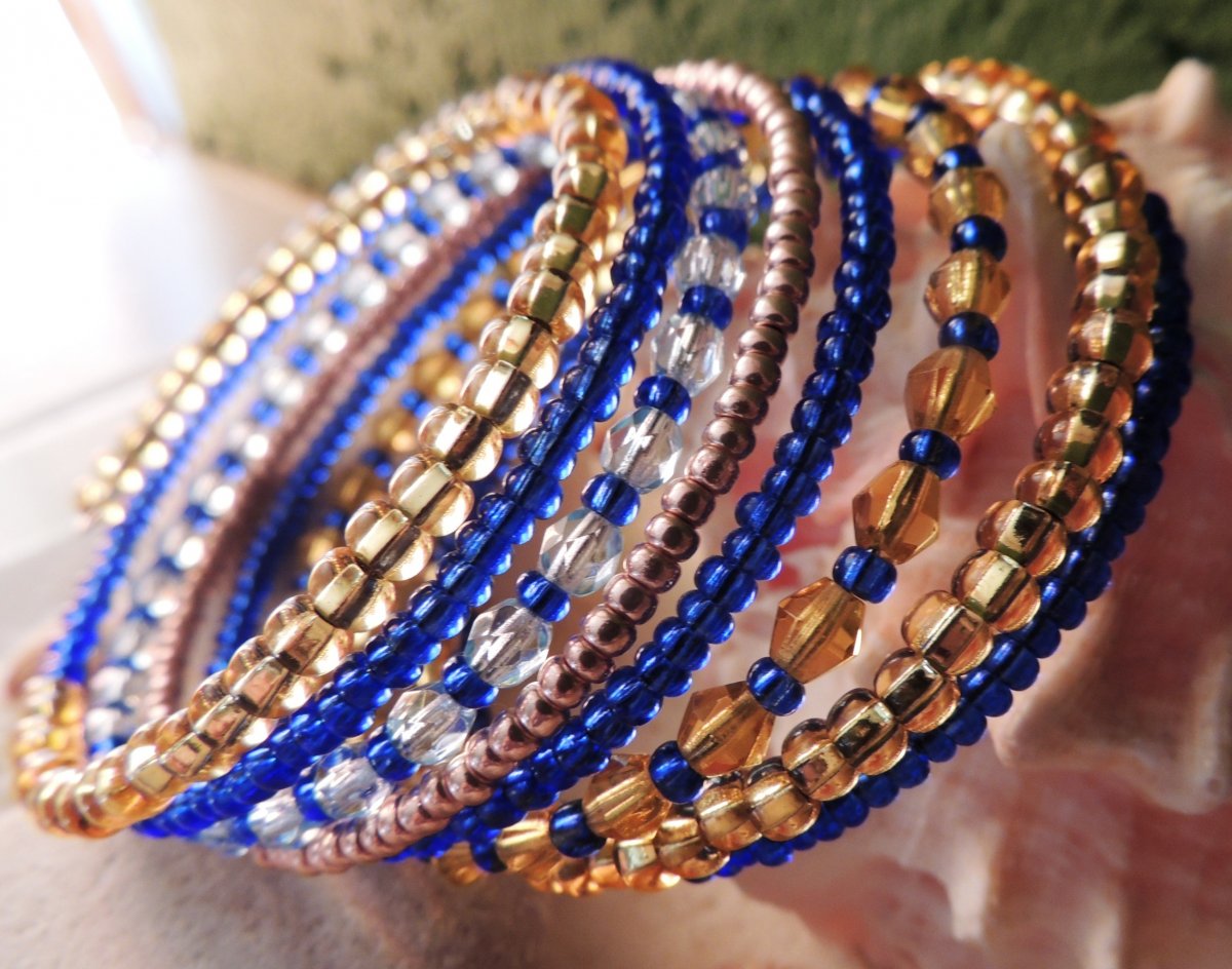 Modro-zlatý dámský