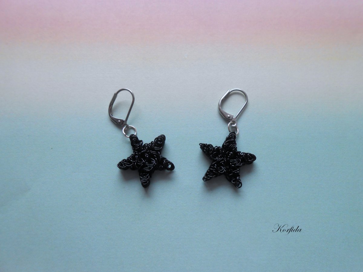 Náušnice hvězdičky černé