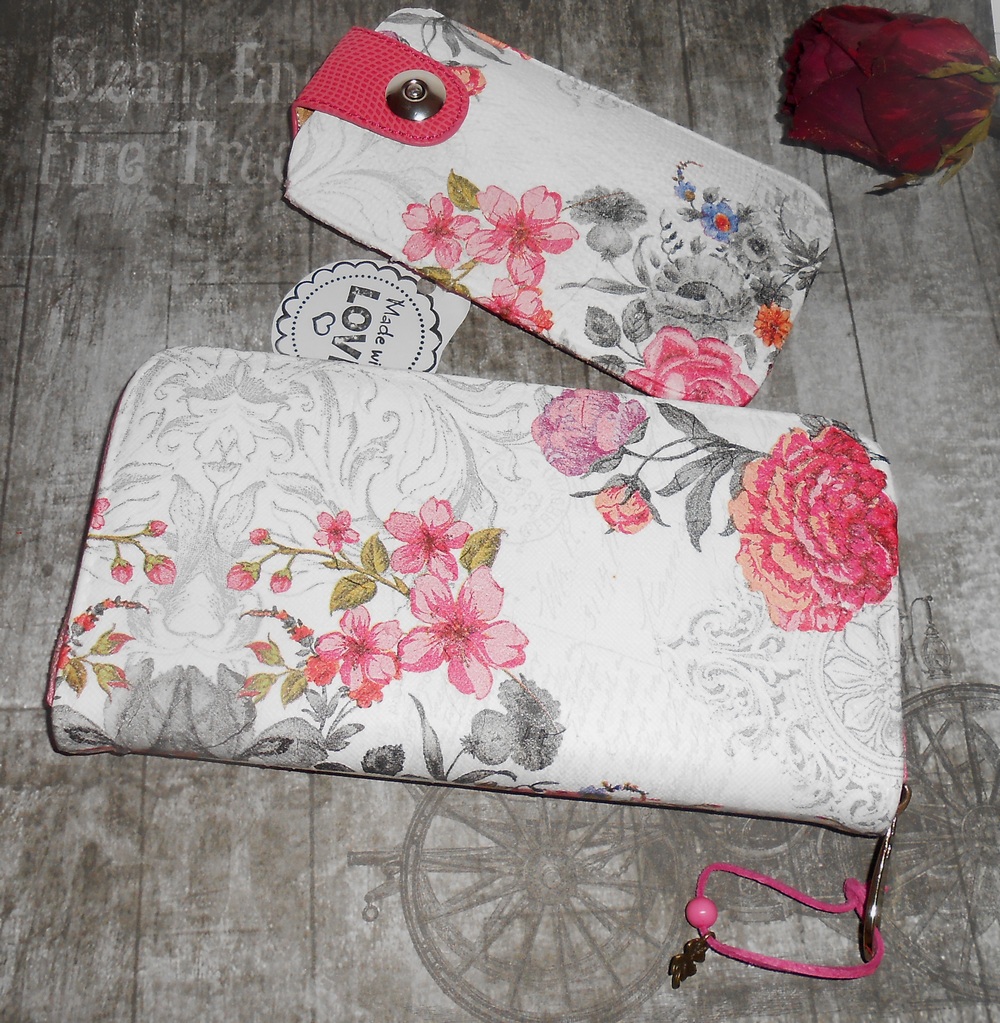 SADA peněženka + pouzdro na mobil Rose