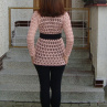 Háčkovaný pulovr - starorůžový