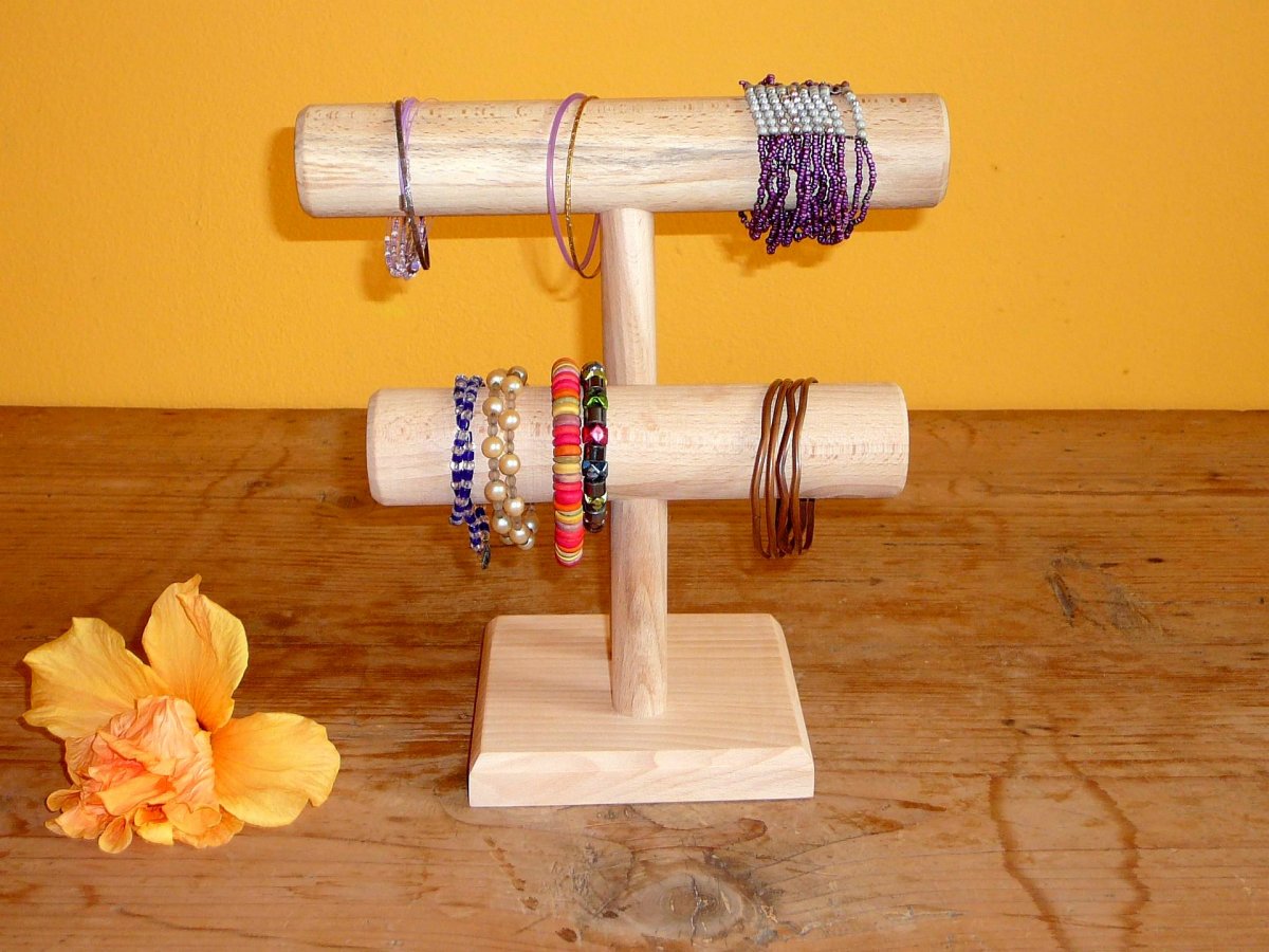 Dvouřadý stojan - buk 25 + 20 cm