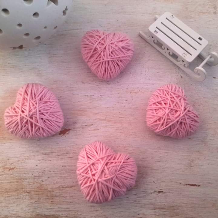 Vánoční ozdoby - srdce růžové světlé