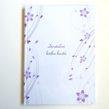 Svatební kniha hostů A5 - kytičky fialové
