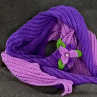 Fialové hortenzie - pletený šátek