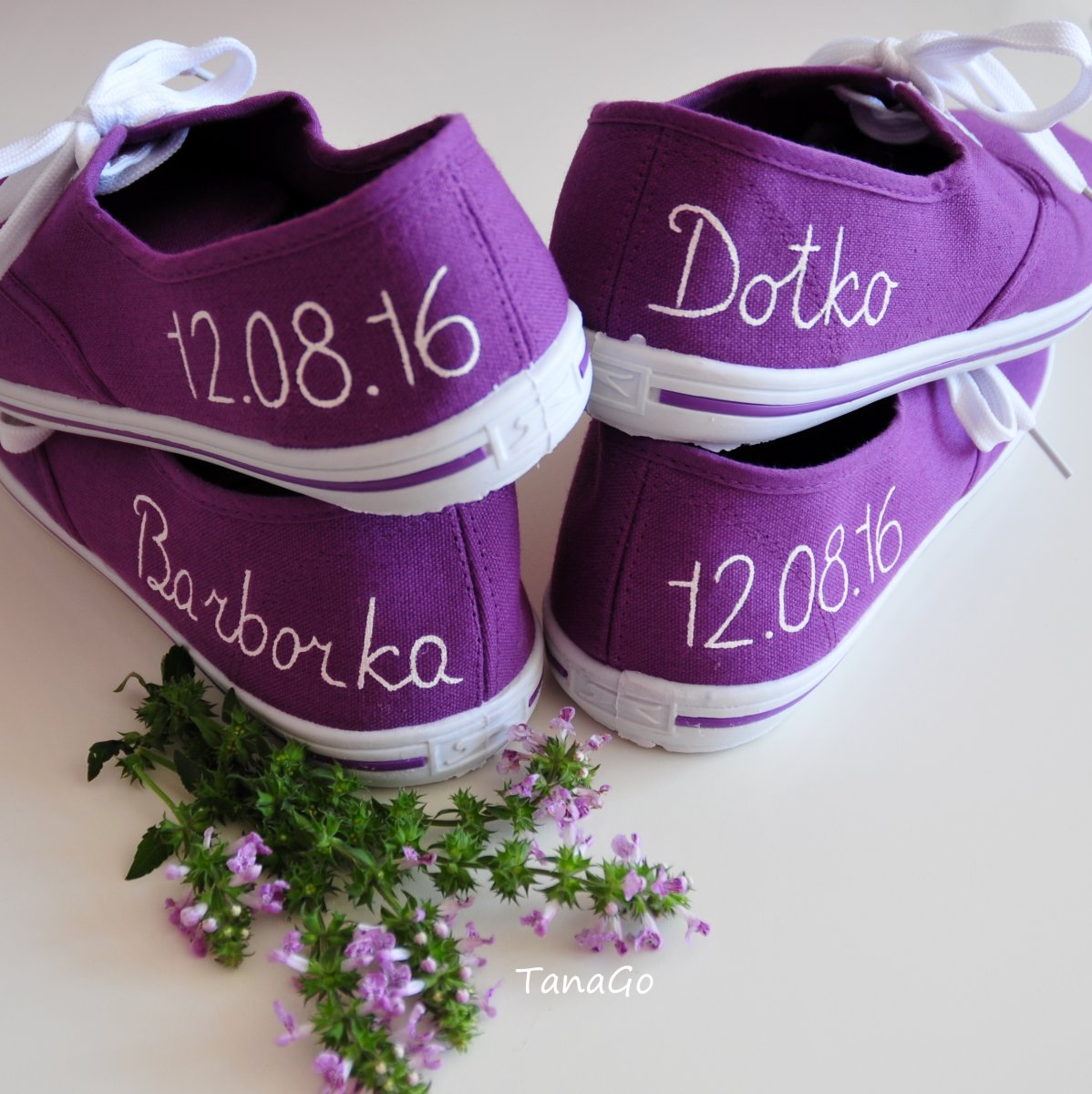 Svatební tenisky se jmény