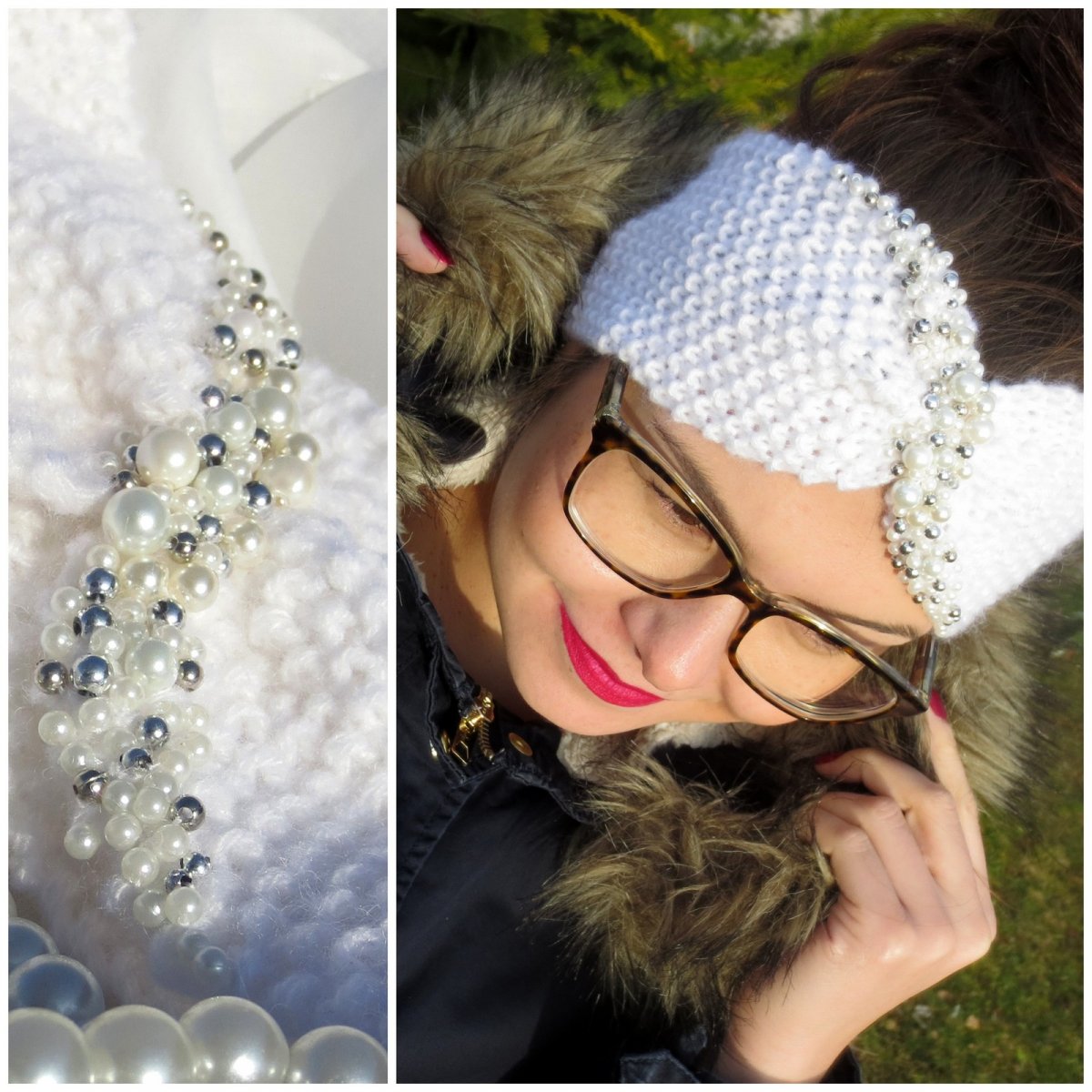 Čelenka co hřeje i zdobí - bílá