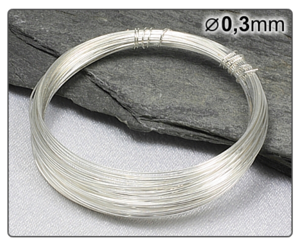 Postříbřený drát 0,3/5m