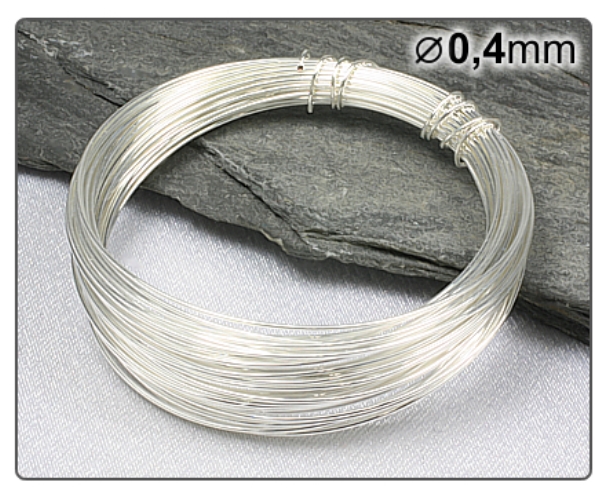 Postříbřený drát 0,4/5m
