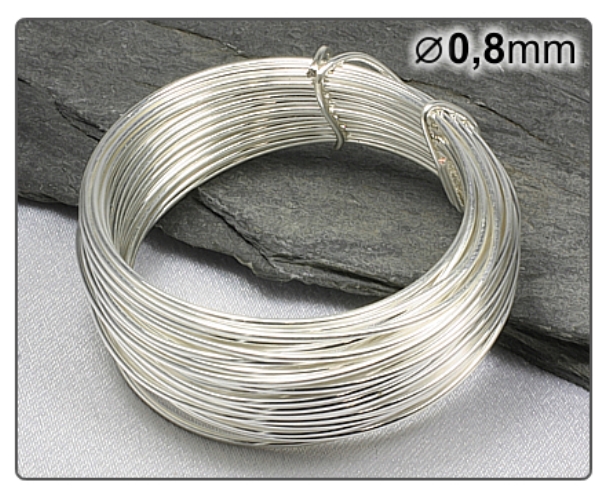 Postříbřený drát 0,8/5m