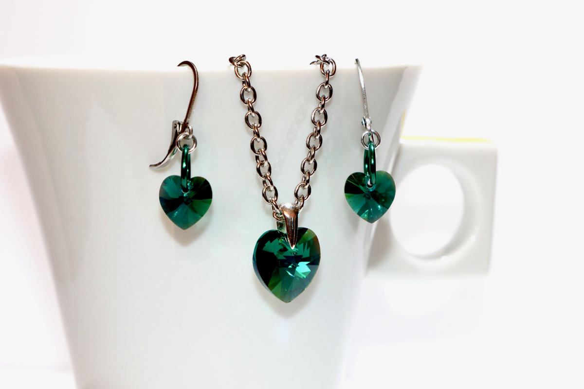 Smaragdová srdíčka- sada 