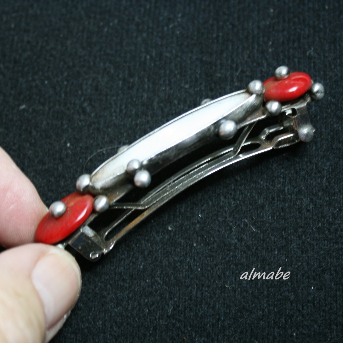 Vlasová spona (perleť, korál)   ..