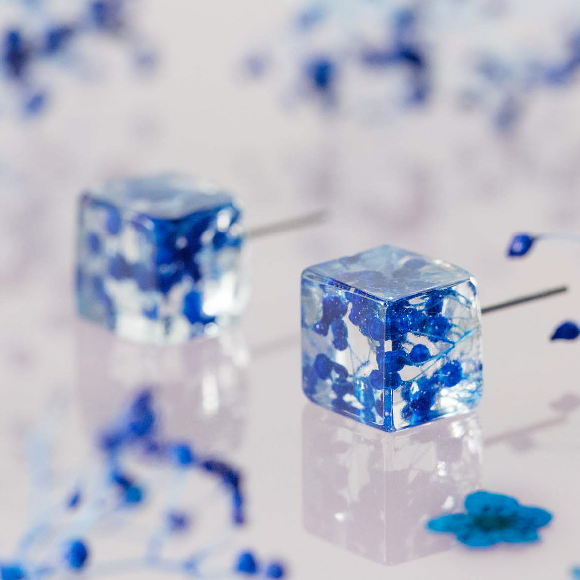 Něžné krychličky s pravými kvítky