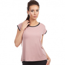 Rovné tričko s lemy KLARA - K / pudrově růžová