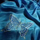 Modří motýli - hedvábný pléd