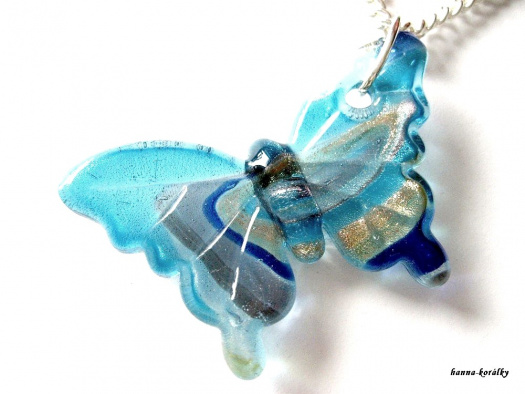 Řetízek - modrozlatý motýl - motýlek