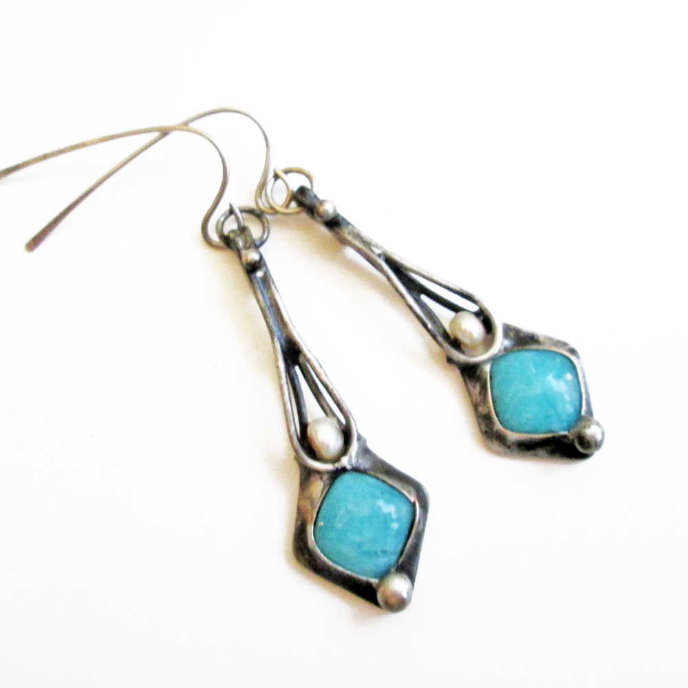 Amazonit s perličkou