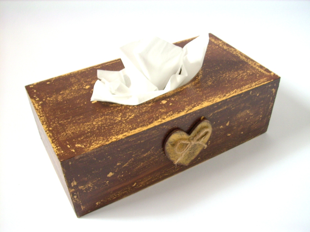 Dřevěná krabička na papírové kapesníčky...no.583