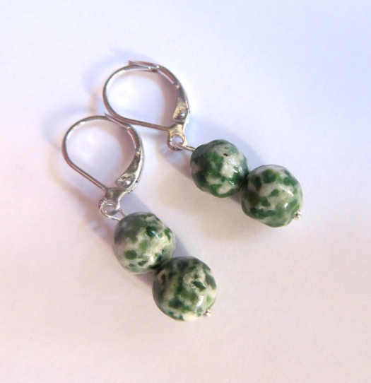 Náušnice s mechovým achátem  NEREZ     (NA0318)