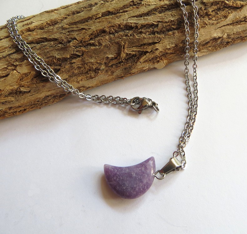 Náhrdelník řetízek NEREZ s lepidolitem      (NK0357)