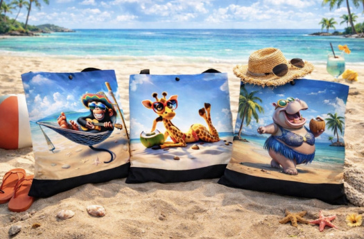 NA PLÁŽI - nákupní taška bez podšívky