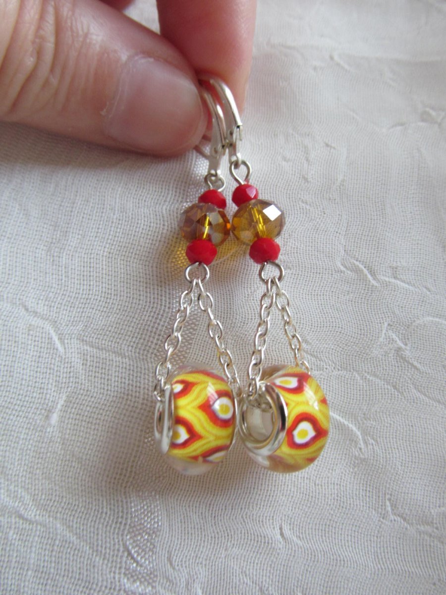 Žluté jarní - náušnice  