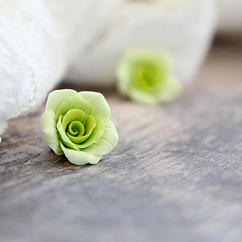 Luční kvítí (zelené) - náušnice