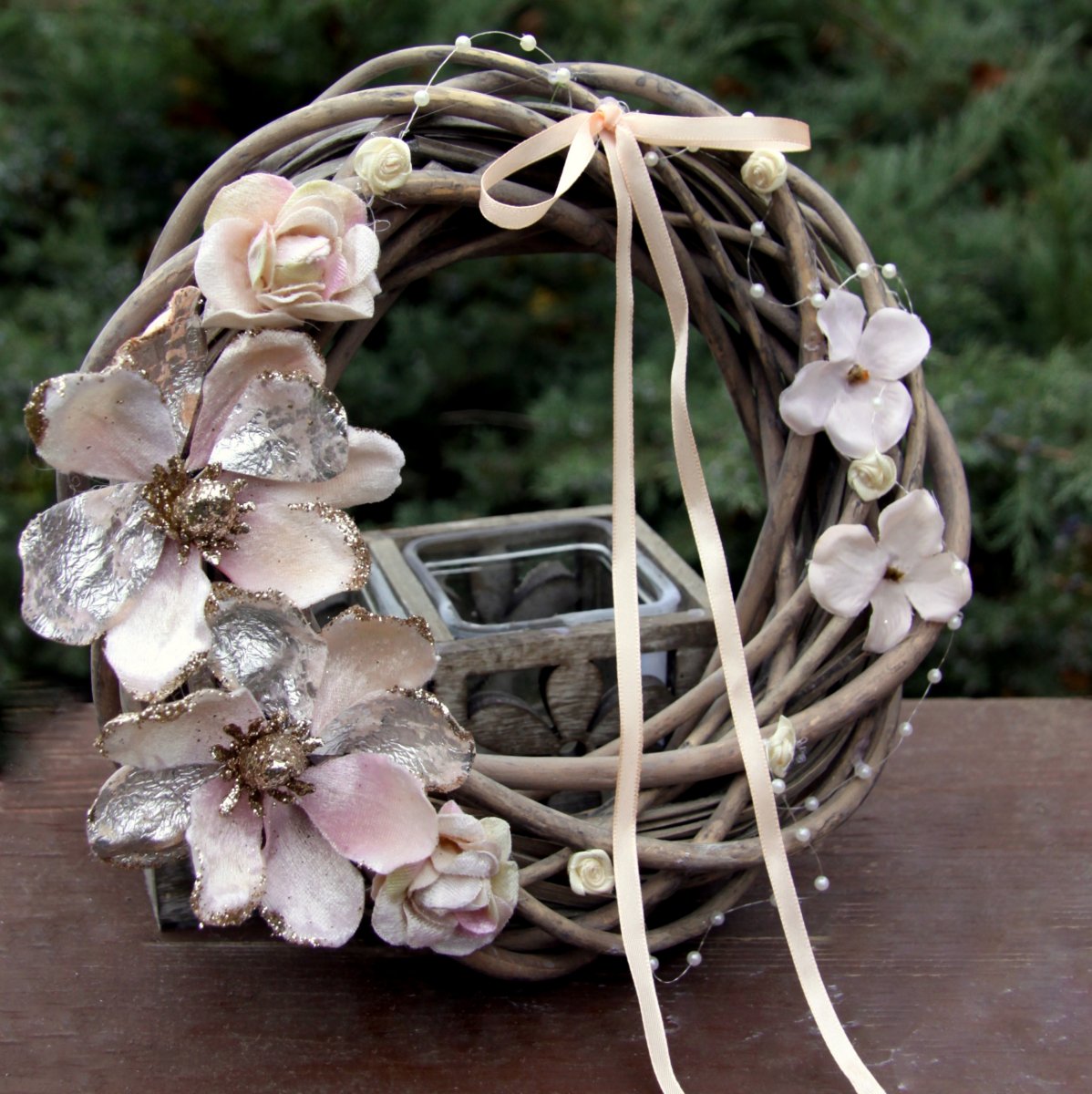 Věnec na dveře_Svatba na zahradě