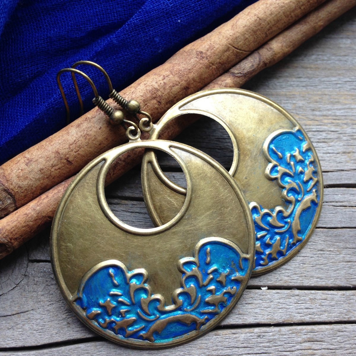 Modro zlaté maxikruhy