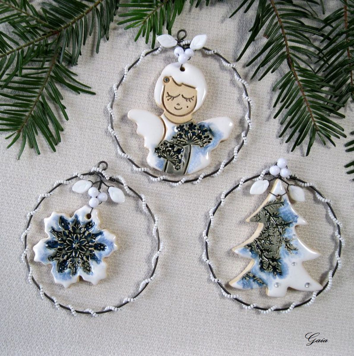 SADA VÁNOČNÍCH OZDOB 3 modrá 8cm