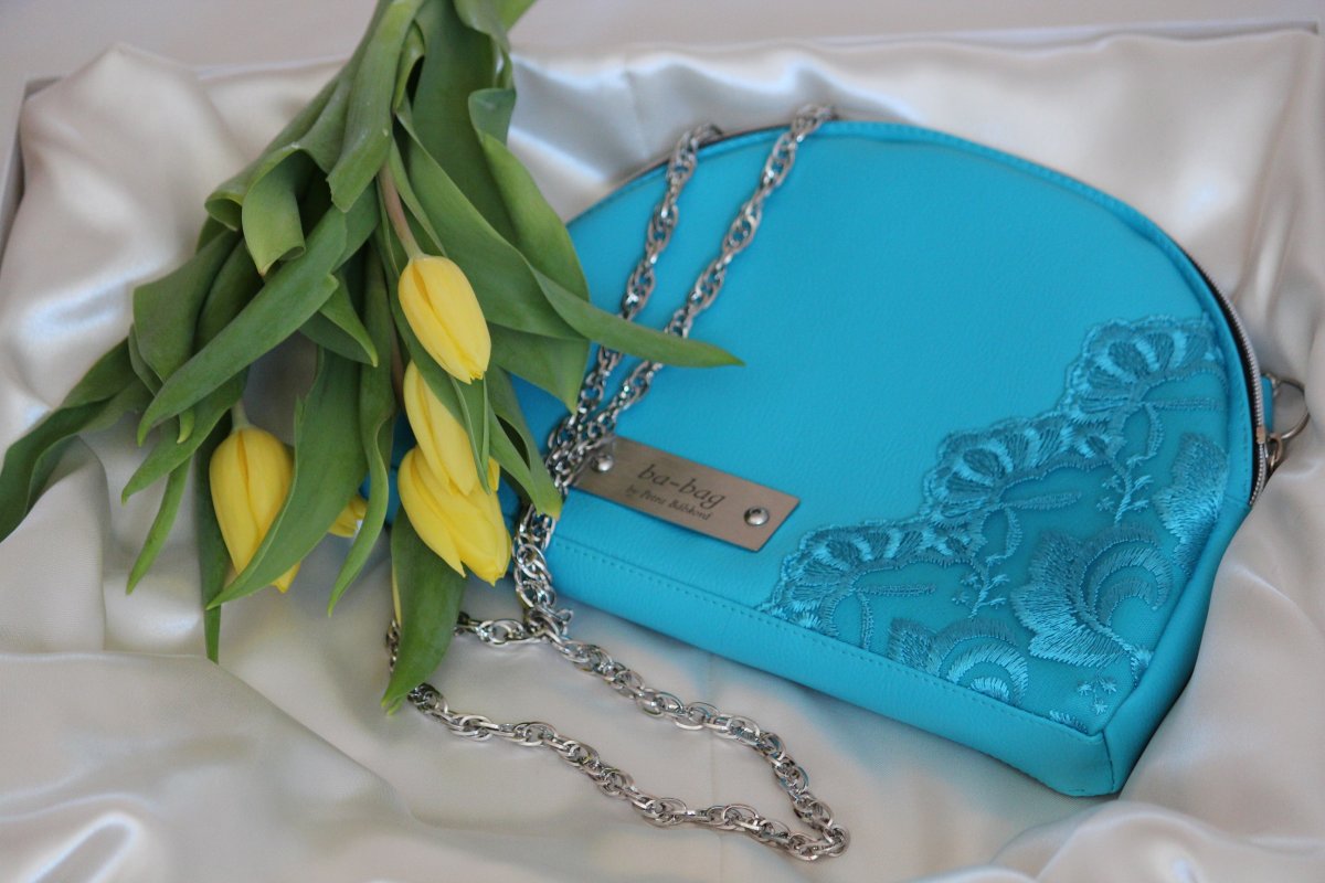 Psaníčko krajkové tyrkys