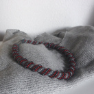 Náhrdelník dámský antracitový Cellini spiral - red and grey