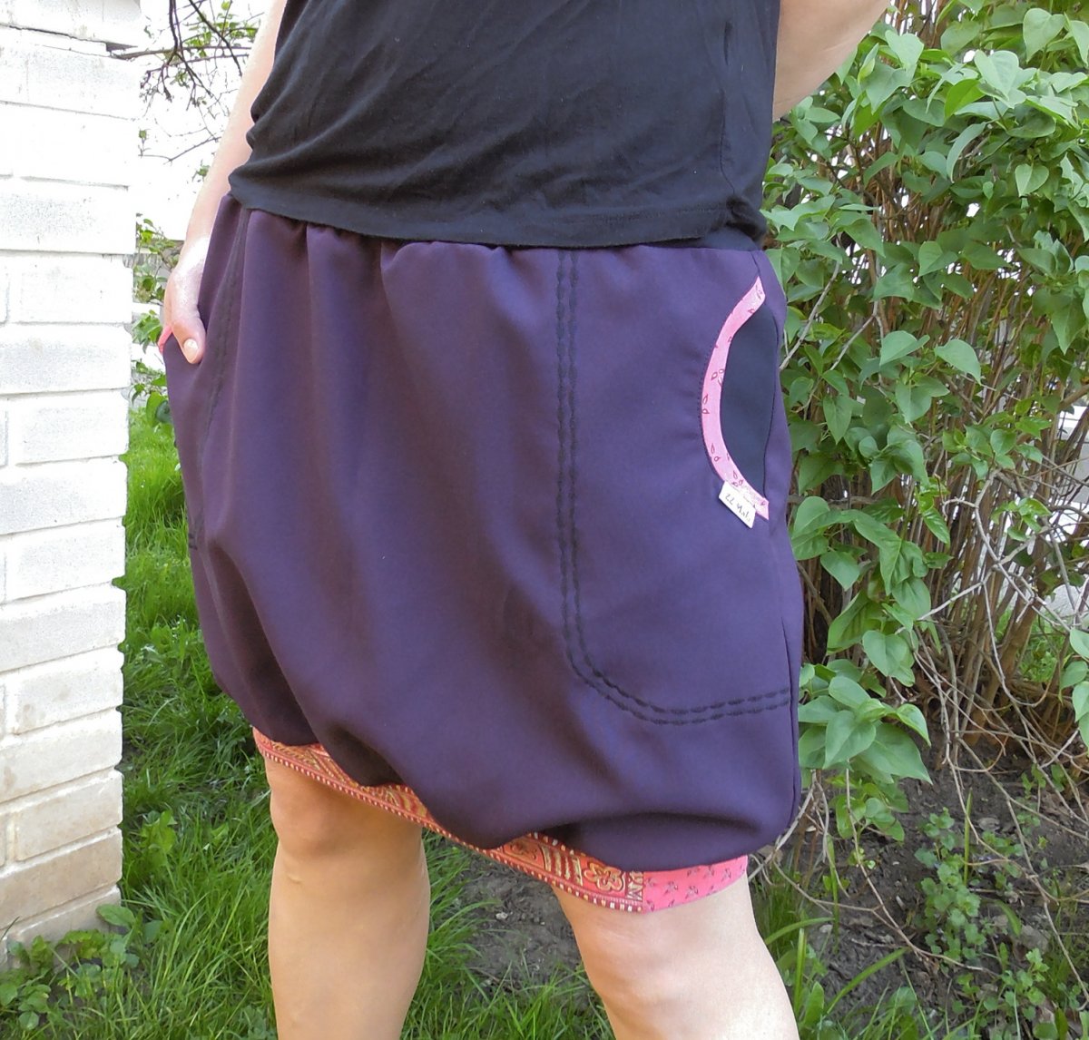  sukně balonová fialová+ornamenty