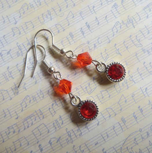 Náušnice s červenými šatonky    (NA0961)
