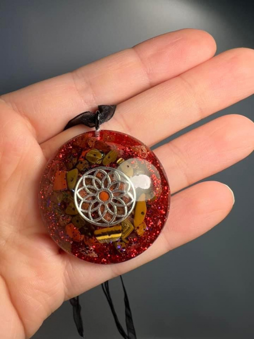 Orgonitový amulet /přívěsek/talisman - SLUNEČNÍ KVĚTINA 