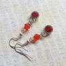 Náušnice s červenými šatonky    (NA0961)