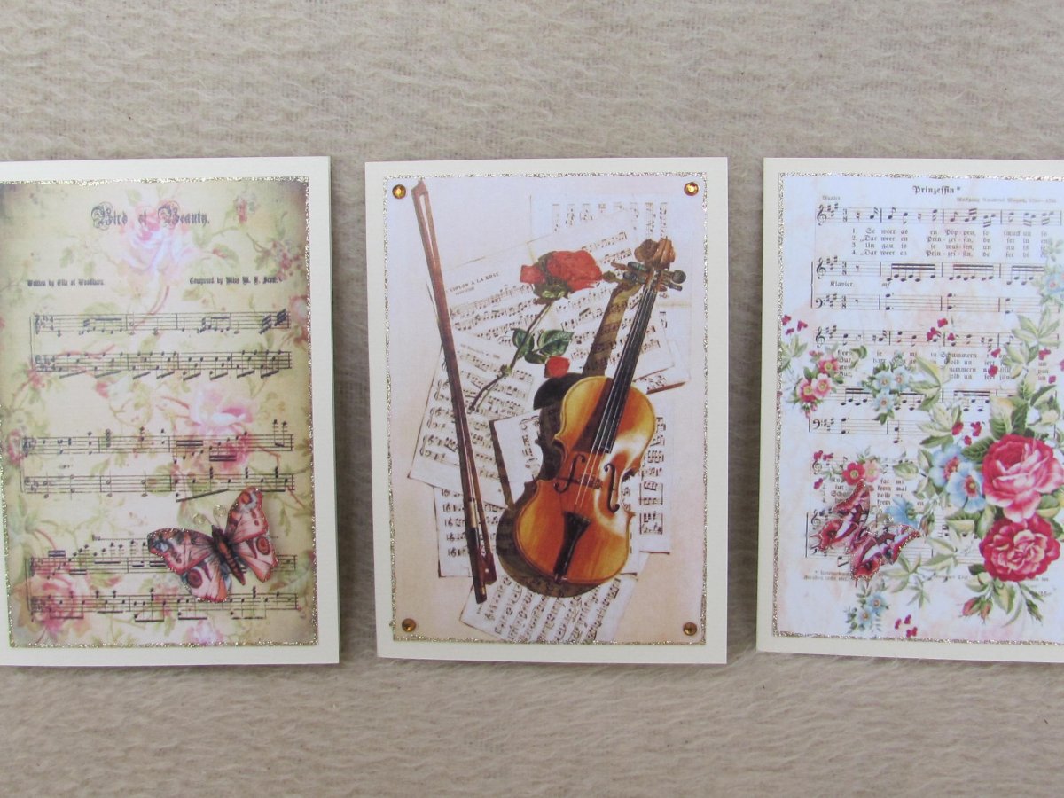 Sváteční přání č. 10 - hudební motivy - 2 kusy