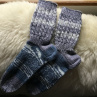 Ručně pletené ponožky-šedivotyrkysové.Velikost:38-39