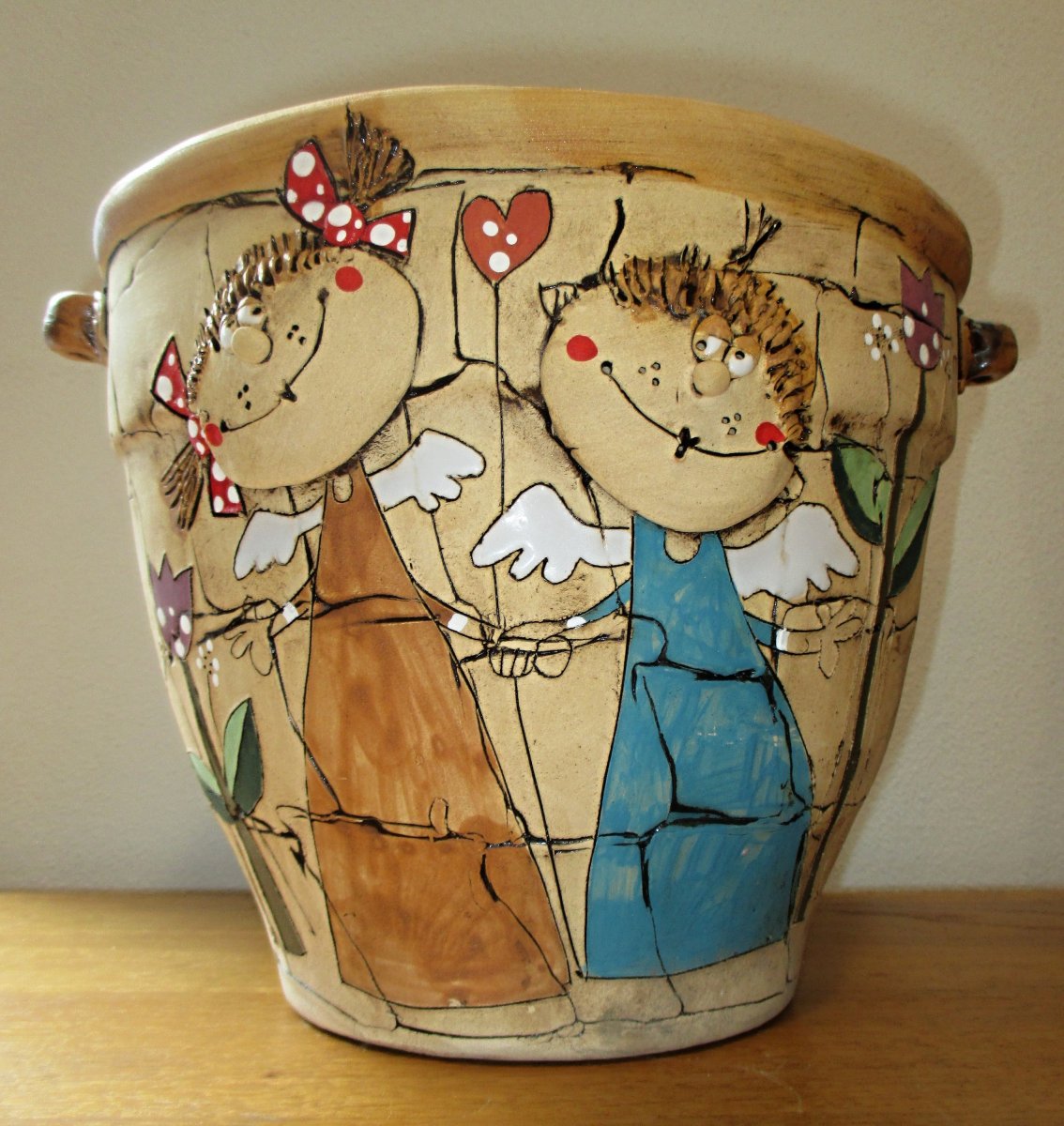 Obal na květináč s andílky