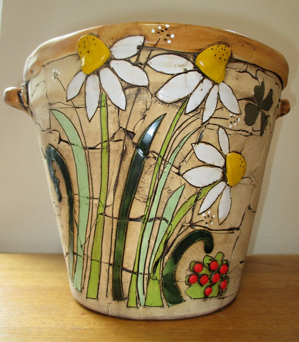 Obal na květináč - Kopretiny