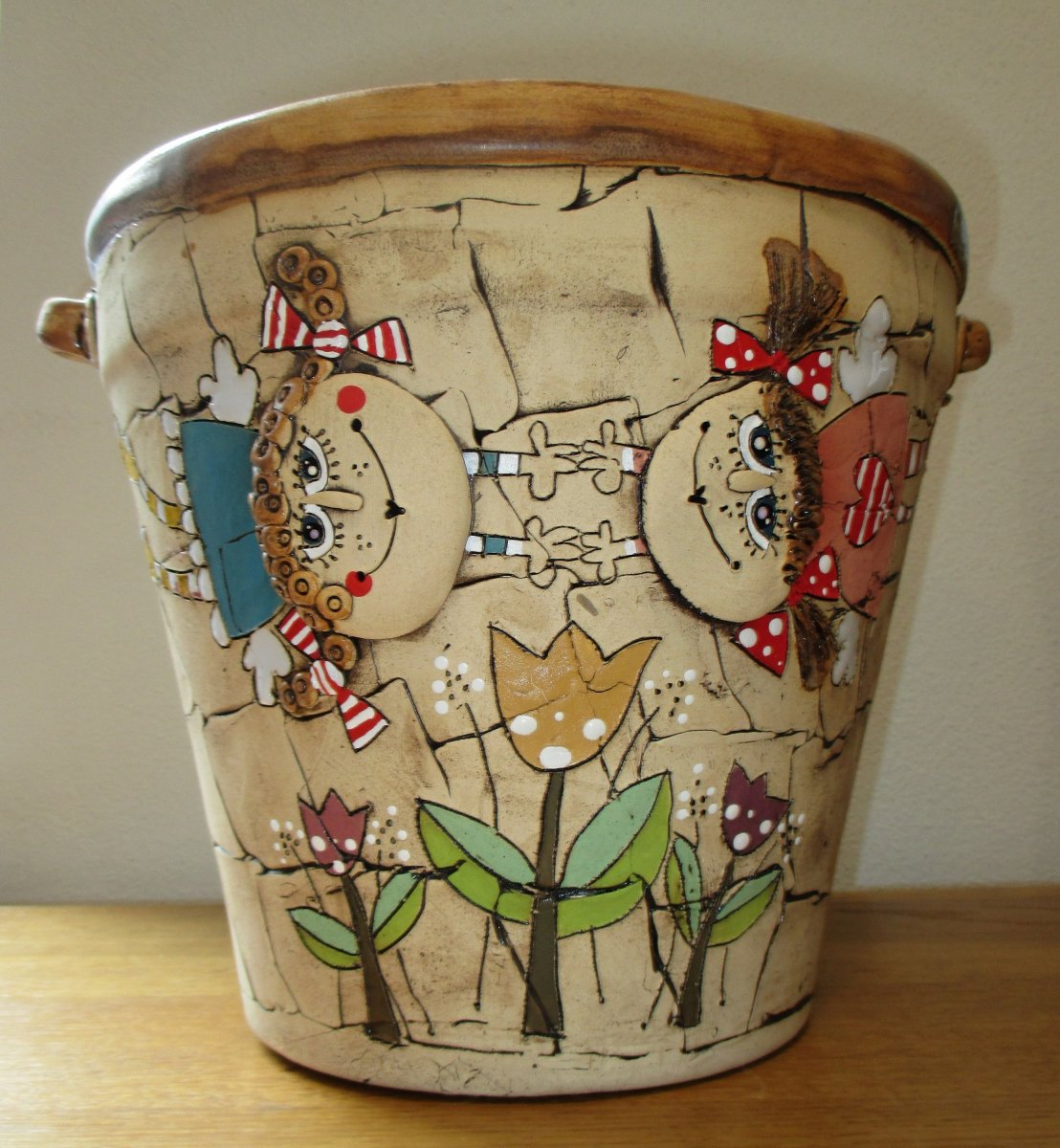 Obal na květináč s andílky