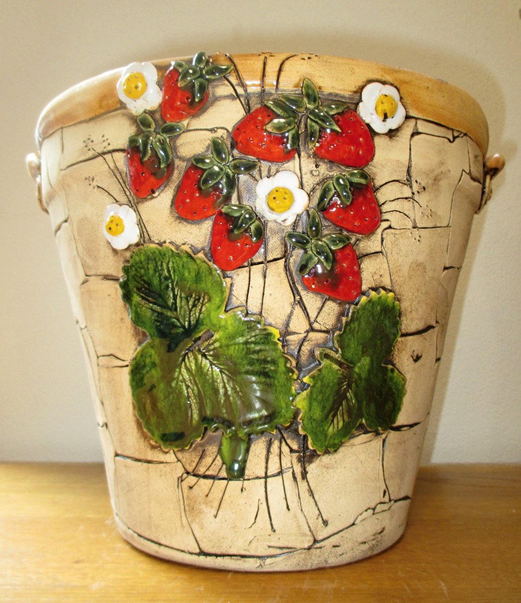 Obal na květináč - Jahody