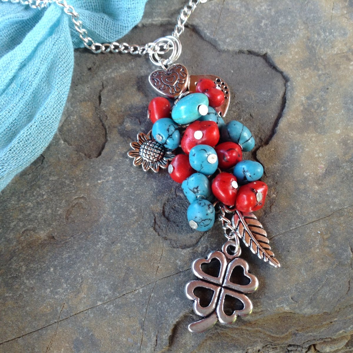 Jeřabiny v tyrkysu - střapec