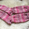 Ručně pletené podkolenky- ponožky- růžový melír.Velikost:38-39