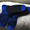 Ručně pletené ponožky-černomodré-Velikost:38-41