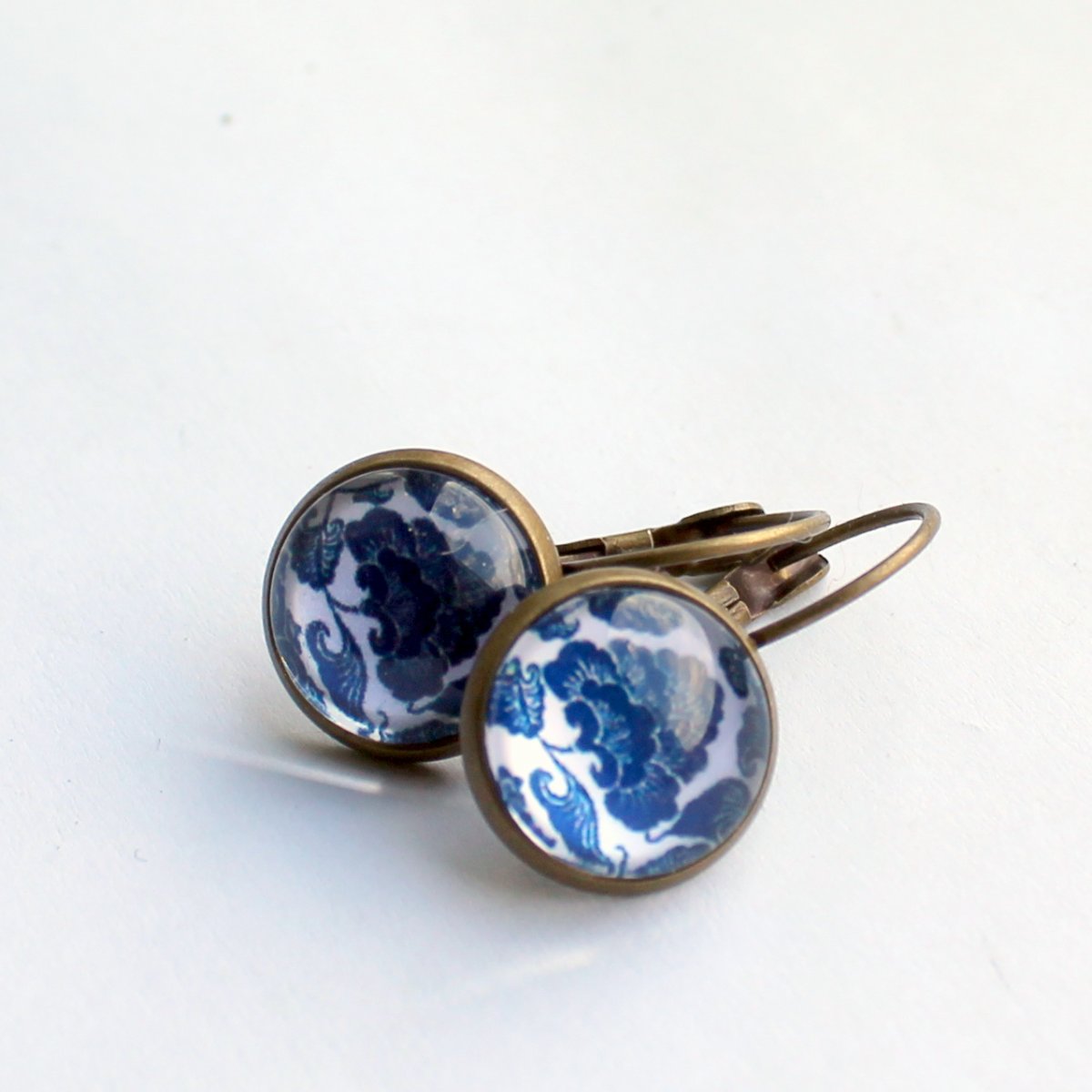 Modrotisk - náušnice